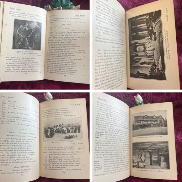 1917/19 Lot of 2 Shakespeare Antique Books, Merchant of Venice & Julius Caesar - Picture 4 of 10